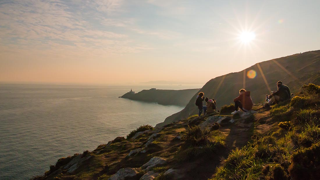 Kodak-moment ved Howth, med Baily Lighthouse i bakgrunnen.