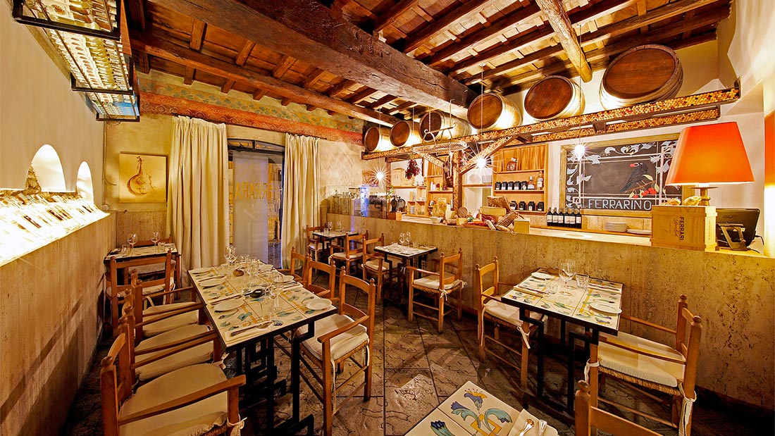 Ferrarino Osteria i Trastevere i Roma serverer nydelig pasta.