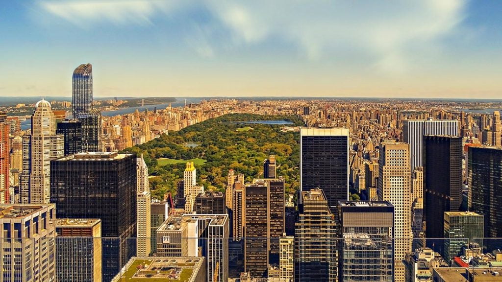 Utsikt over Central Park i New York